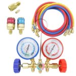 Diagnostic Manifold Gauge Set 5ft R12 R22 R134A R502 HVAC with Quick Coupler & 3 Hoses